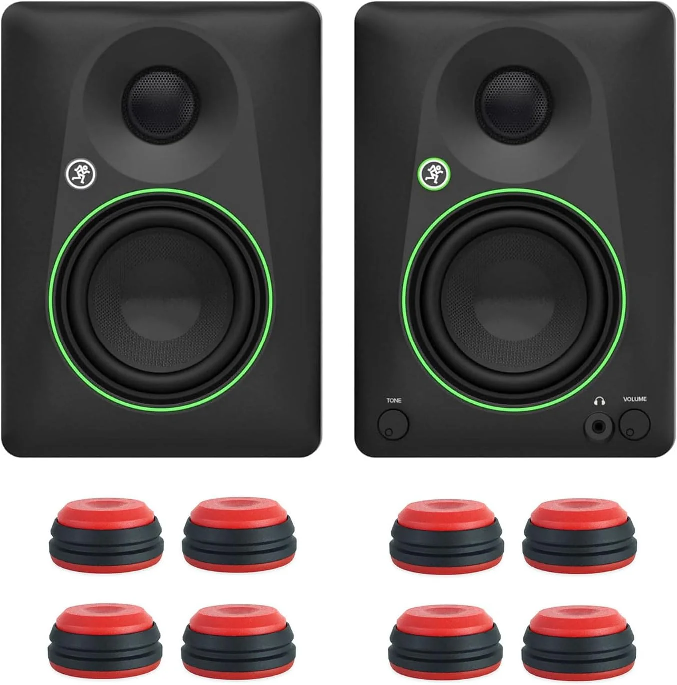 مانیتورهای استودیویی اکتیو 2-way مکی CR4.5BT با بلوتوث به همراه پایه های keepdrum قرمز