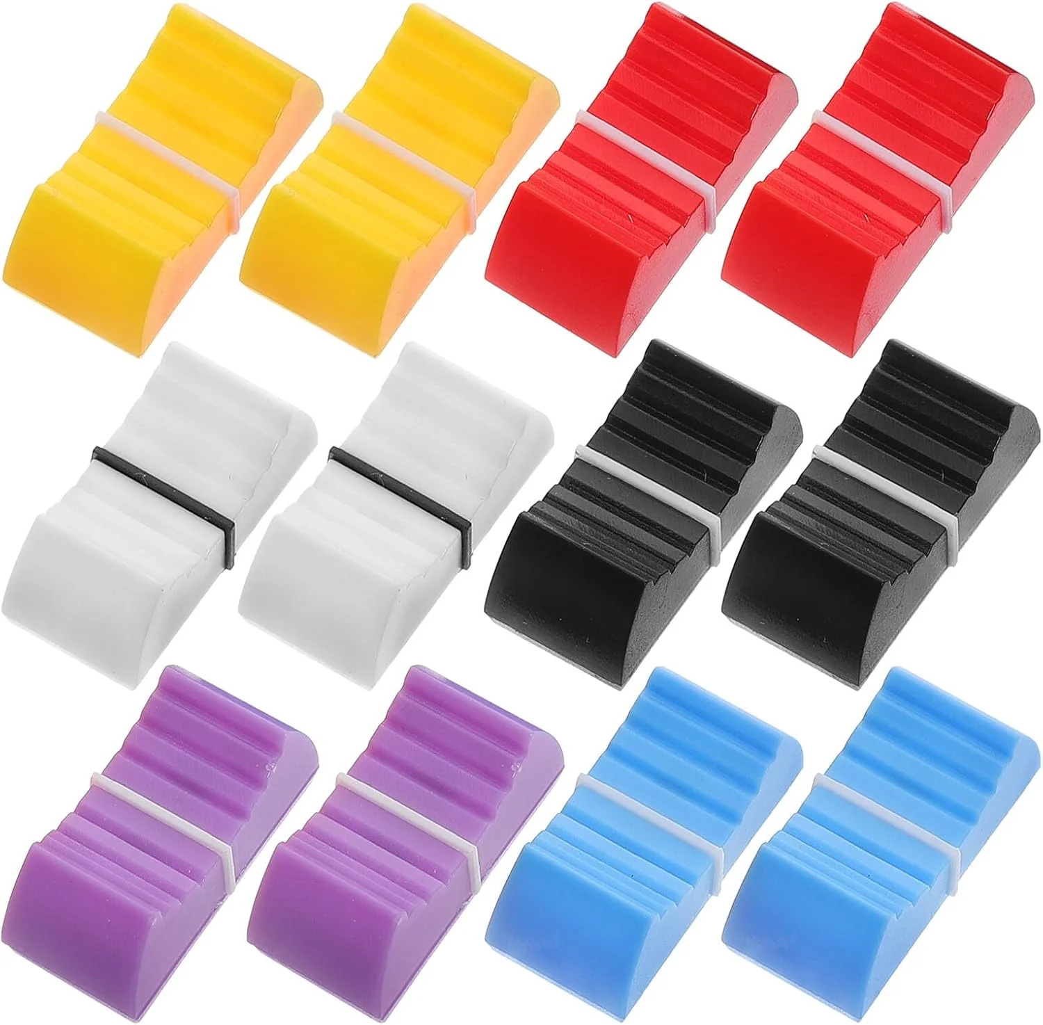 Cabilock 12 عدد کلاهک لغزنده میکسر کوچک، دکمه های فیدر جایگزین پتانسیومتر رنگارنگ برای کنسول های تنظیم صدا، کاربرد چند منظوره