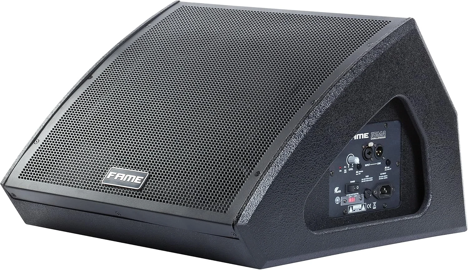 مانیتور صحنه اکتیو Fame Audio Challenger 10MA، ووفر 10 اینچ، 150 وات RMS، 300 وات پیک، بدنه چند منظوره، فلنج 36 میلی متری