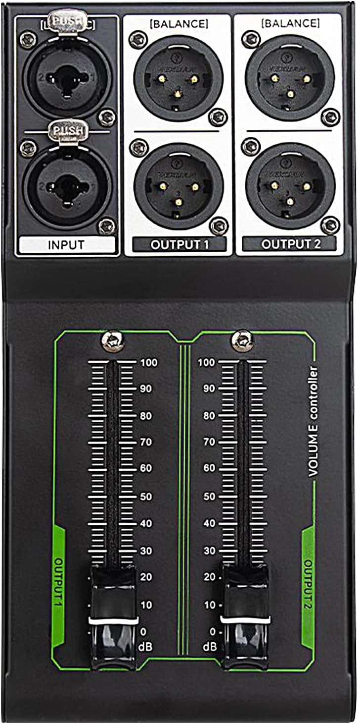 کنترلر صدای استودیو، کنترلر مانیتور حرفه ای، پسیو، 1 ورودی، 2 خروجی صوتی دقیق، فیدر 70 میلی متری برای سیستم خانگی
