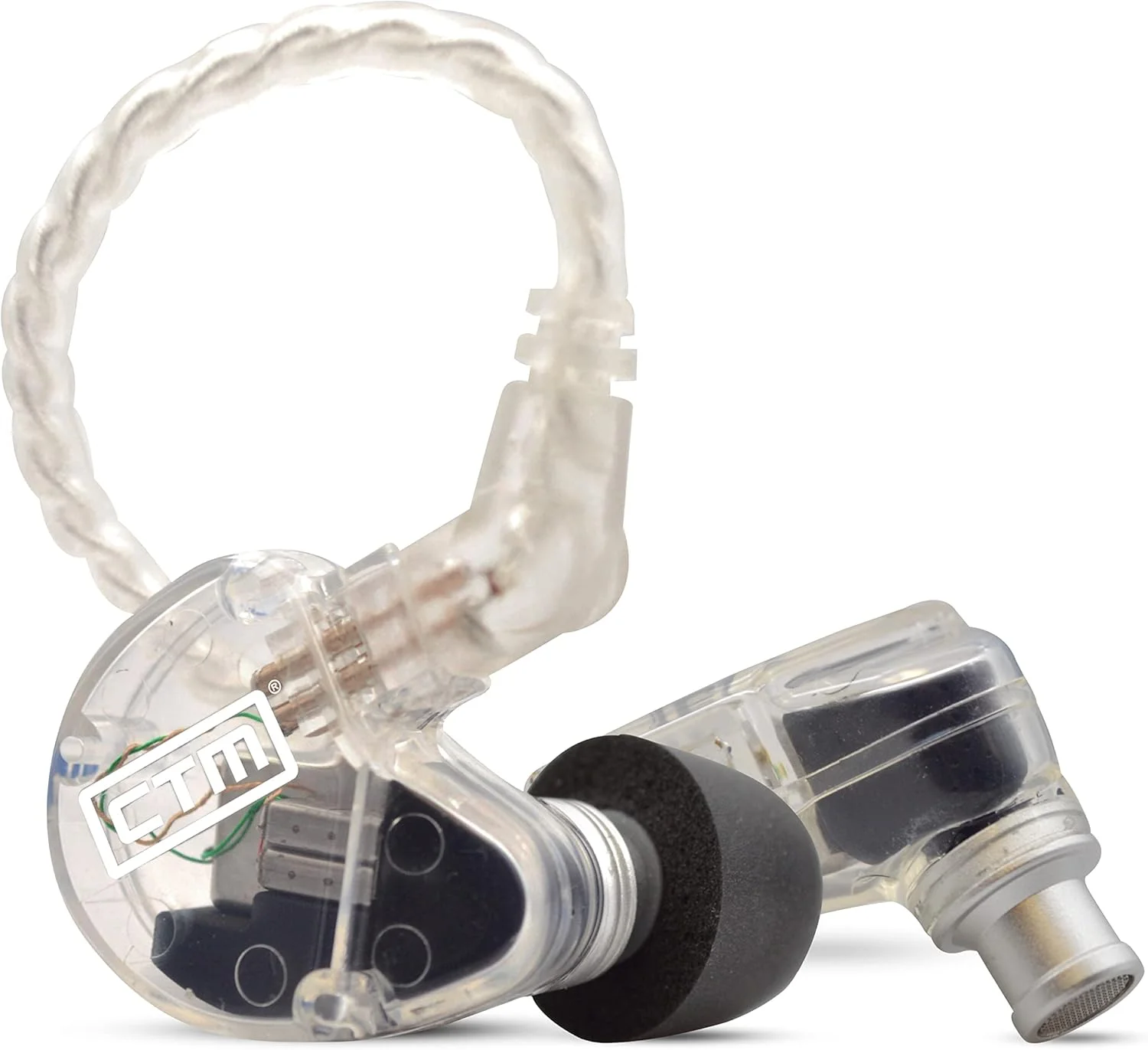 مانیتور داخل گوشی CTM CE320 با سه درایور، عایق صدا، مناسب برای نوازندگان حرفه ای، سیمی، کابل جداشدنی، شفاف