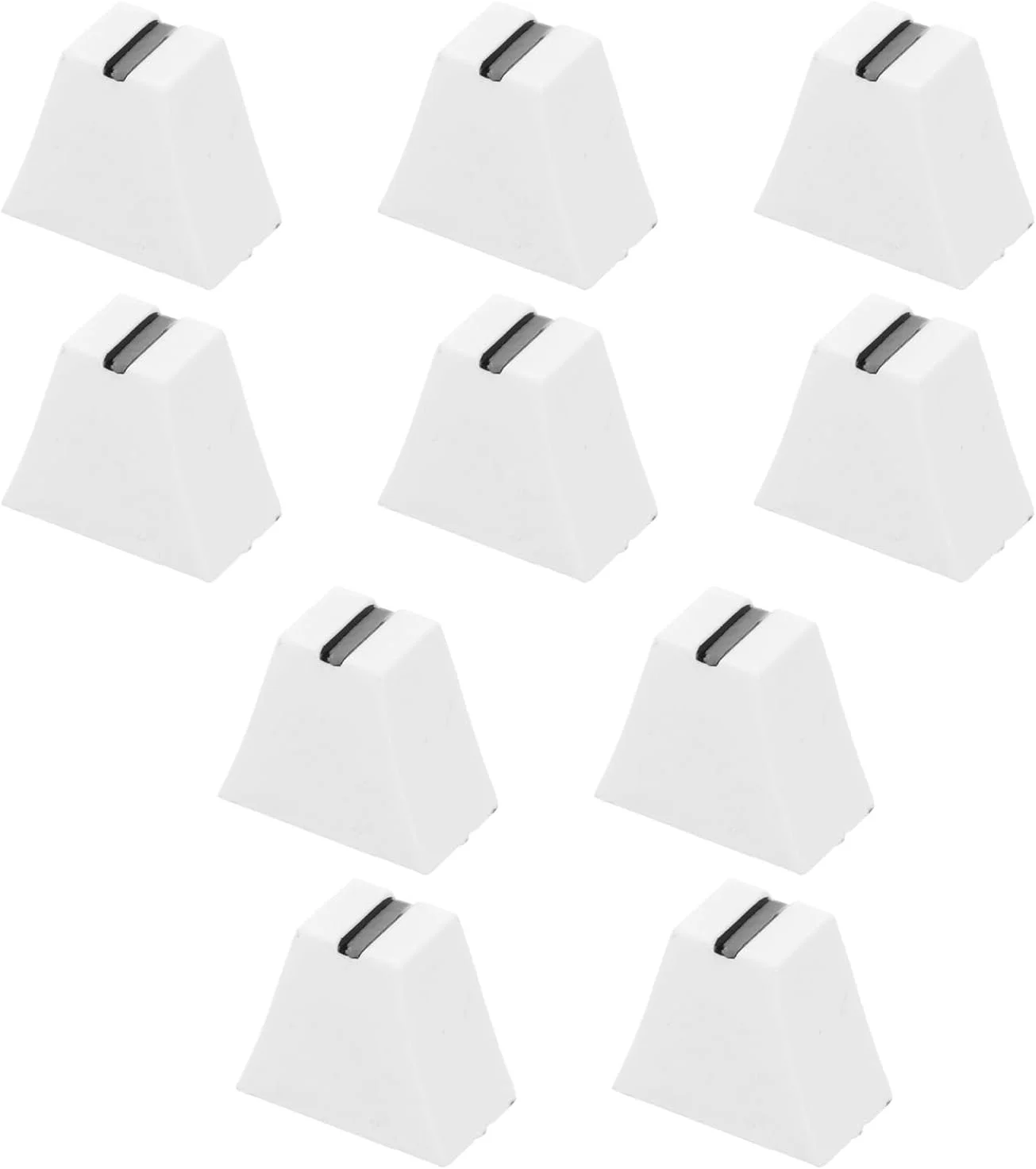 BESPORTBLE 10 عدد درپوش لغزنده سفید از جنس پلاستیک بادوام، دکمه های کشویی جایگزین برای میکسر و کنسول، نصب آسان، سازگار با محورها برای میکسر صدا