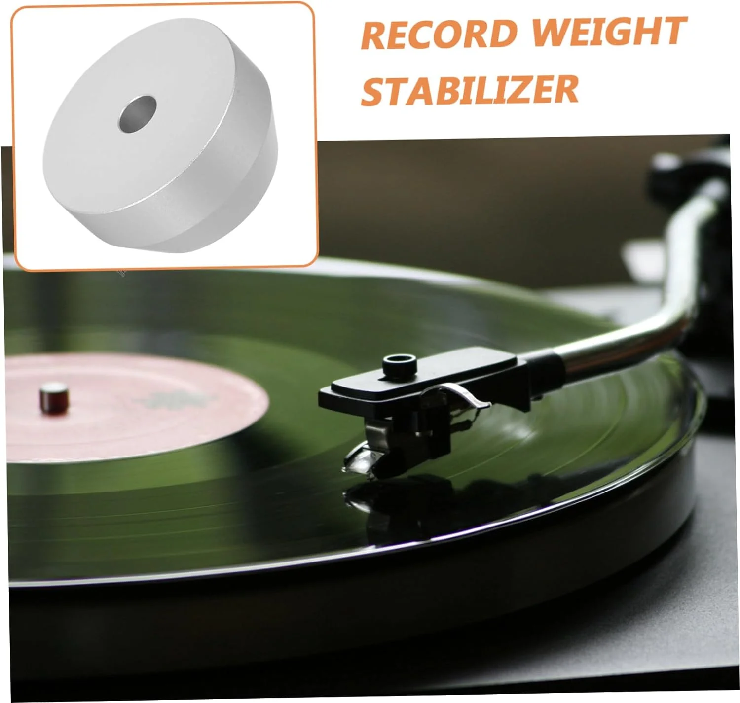 آداپتور وزنه گرامافون با دقت بالا BESPORTBLE برای رفع خروج از مرکزیت صفحات گرامافون برای پخش یکپارچه و بهبود کیفیت صدا، طراحی رترو برای صوتی خانگی