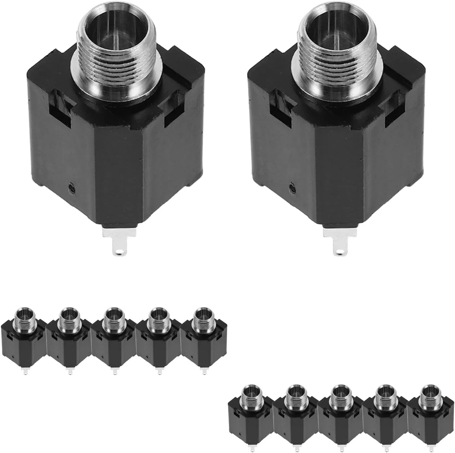 Abaodam 12 عدد سوکت صوتی استریو پنل-مونتاژ، سوکت میکروفون مادگی مقاوم، سازگار با میکسر، آمپلی فایر و هدفون، نصب آسان برای حرفه ای ها