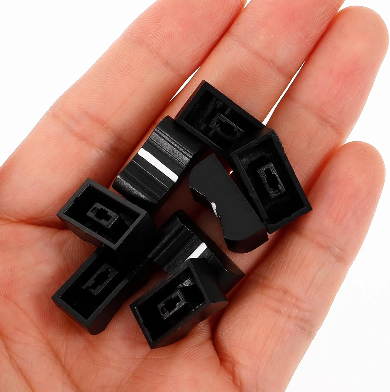 Cabilock 20 عدد درپوش لغزنده پلاستیکی برای میکسر، پتانسیومتر کشویی، درپوش های جایگزین لغزنده مستقیم برای میکسر صدا، نصب آسان، بادوام، مناسب برای کارت صدا و