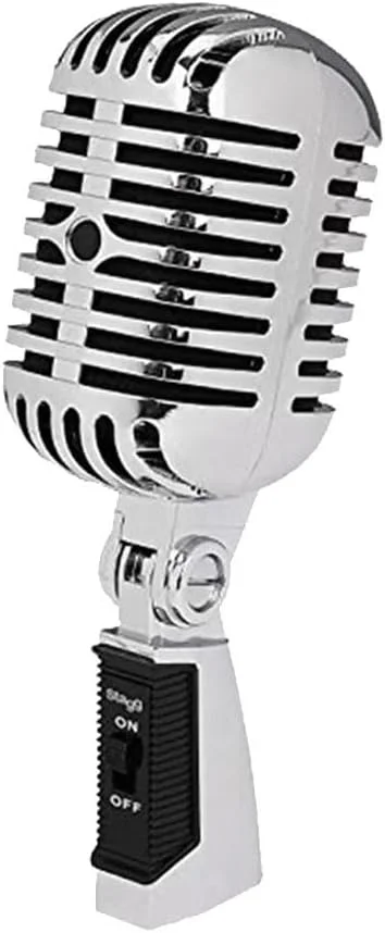 میکروفون داینامیک استیج SPORTARC، میکروفون کارائوکه کلاسیک، رترو، بدنه فلزی، طلایی رنگ میکروفون داینامیک استیج SPORTARC، میکروفون کارائوکه کلاسیک، رترو، بدنه فلزی، طلایی رنگ