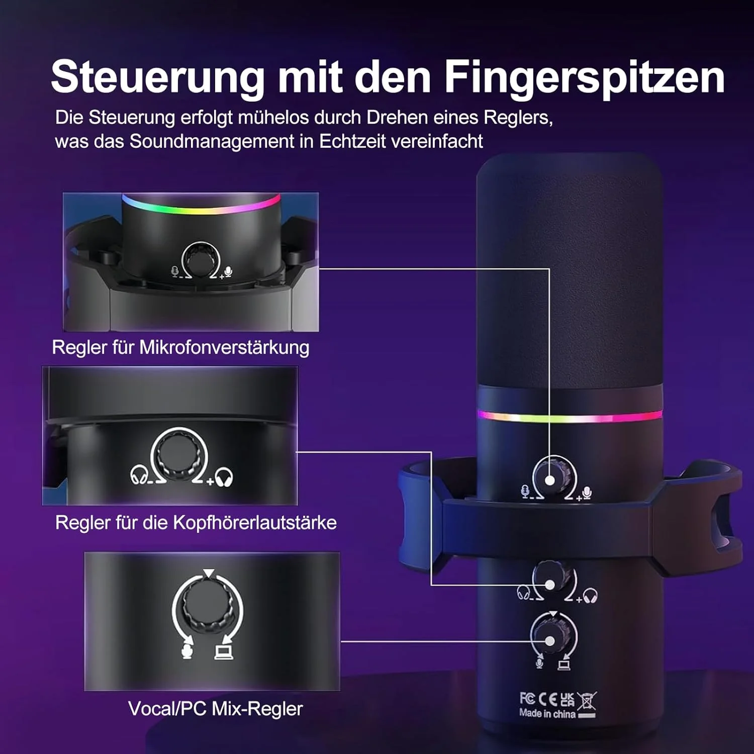 میکروفون دینامیک XLR/USB با بازو، میکروفون استریمینگ با حذف نویز، کنترل مستقل صدا، میکروفون پادکست برای ضبط استودیویی و بازی میکروفون دینامیک XLR/USB با بازو، میکروفون استریمینگ با حذف نویز، کنترل مستقل صدا، میکروفون پادکست برای ضبط استودیویی و بازی