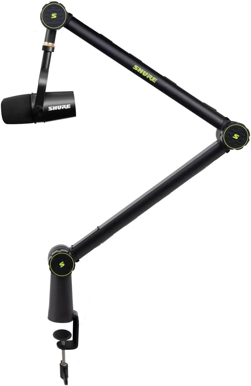 میکروفون Shure MV7X به همراه بازوی میکروفون Gator SH-Broadcast1