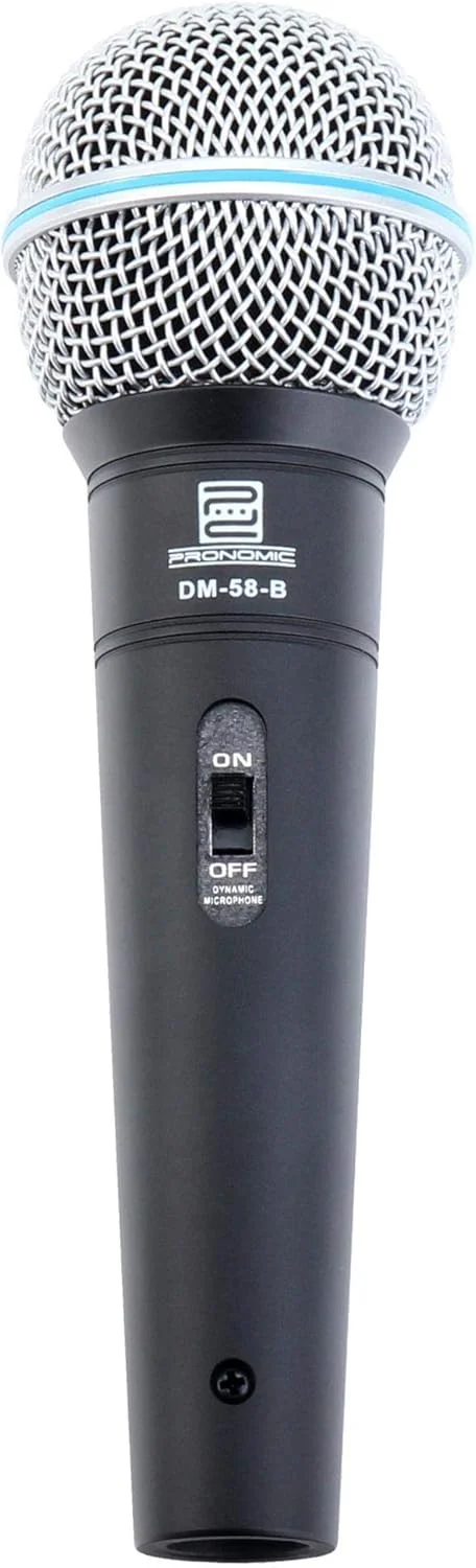 میکروفون آواز داینامیک Pronomic DM-58-B با کلید (برای سخنرانی، گیره، رزوه کاهنده) و کابل میکروفون XFXM-10 (طول 10 متر، XLR مادگی 3 پین -> XLR نری 3 پین) مشکی میکروفون آواز داینامیک Pronomic DM-58-B با کلید (برای سخنرانی، گیره، رزوه کاهنده) و کابل میکروفون XFXM-10 (طول 10 متر، XLR مادگی 3 پین -> XLR نری 3 پین) مشکی