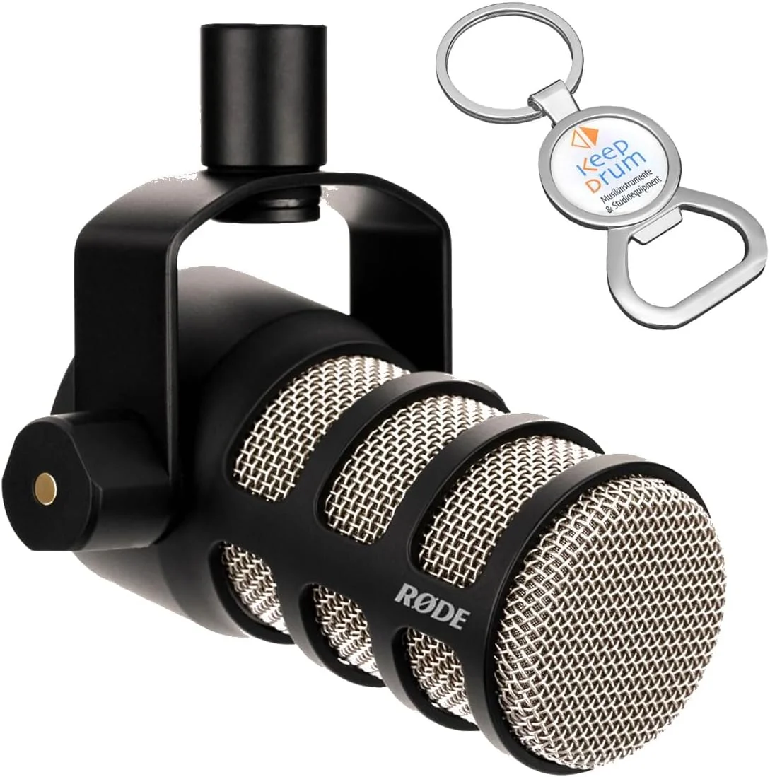 میکروفون پادکست حرفه ای رُد Podmic مشکی + جاکلیدی درب بازکن keepdrum