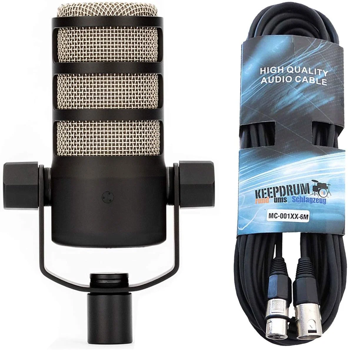 میکروفون پادکست دینامیک حرفه ای Rode Podmic + کابل XLR کیپدرام 6 متری