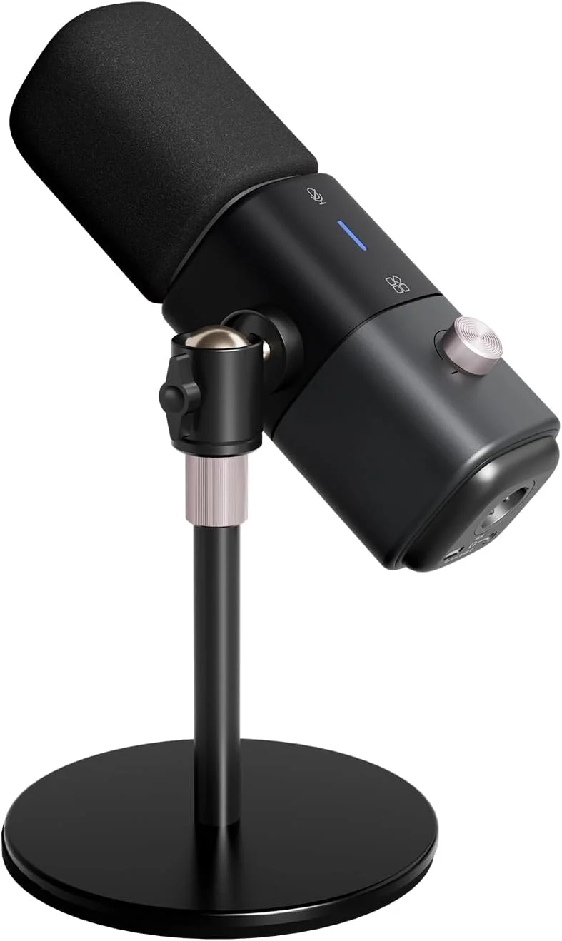 میکروفون داینامیک USB/XLR NearStream AM15X، میکروفون رومیزی Plug & Play برای کامپیوتر/استریمینگ/بازی/استودیو، قطع صدای تک کلیکی، کنترل صدا، شنیدن فوری، حذف نویز