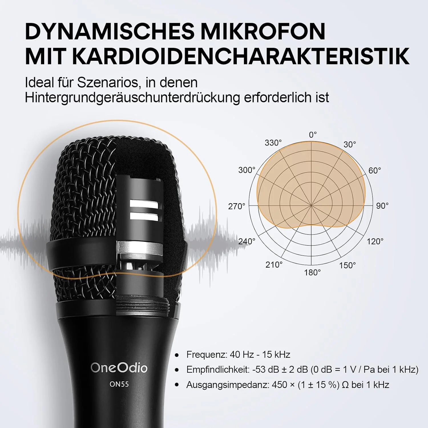 میکروفون OneOdio ON55 با جک، گیره و کابل XLR 5 متری، بدنه 100% فلزی، کیفیت صدای عالی میکروفون برای کارائوکه، استودیو، استریم، میکسر، پادکست، دی جی - نقره ای میکروفون OneOdio ON55 با جک، گیره و کابل XLR 5 متری، بدنه 100% فلزی، کیفیت صدای عالی میکروفون برای کارائوکه، استودیو، استریم، میکسر، پادکست، دی جی - نقره ای