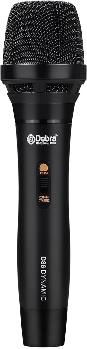 میکروفون دینامیک سیمی D Debra D86، میکروفون دستی فلزی برای کارائوکه، سخنرانی، عروسی، استیج و فضای باز، سازگار با دستگاه ها، آمپلی فایرها، میکسرها