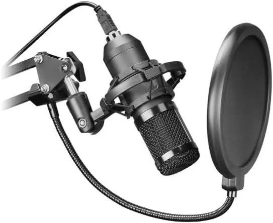 میکروفون دینامیک با پایه ضد لرزش، اتصال XLR، فرکانس 20 هرتز تا 20 کیلوهرتز، ایده آل برای ضبط و استریم