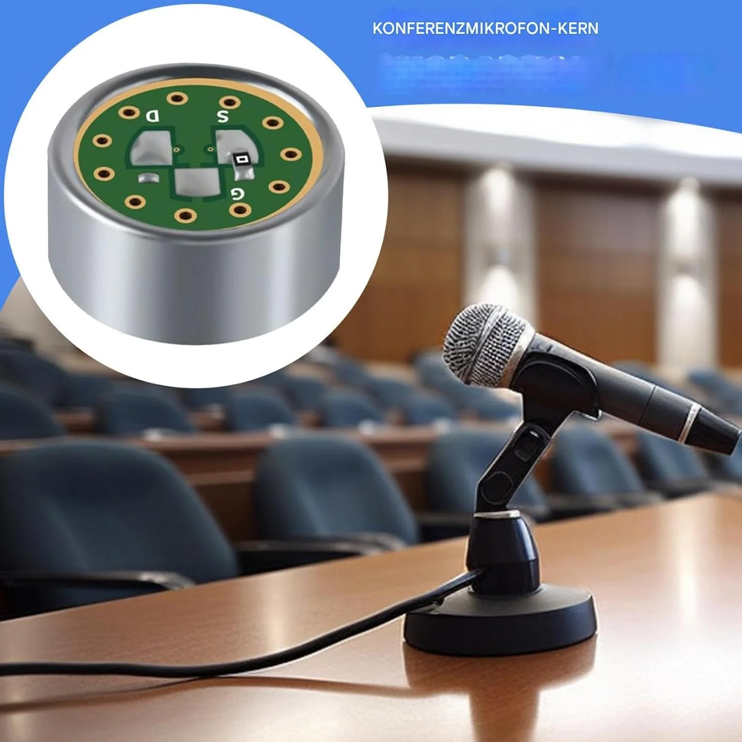 کارتریج میکروفون داینامیک جنریک، کارتریج میکروفون - میکروفون - صدا - سر - قسمت - 14 میلی متر یک طرفه حساس صدا - کارتریج میکروفون کندانسور الکترت برای اجراهای زنده استودیو