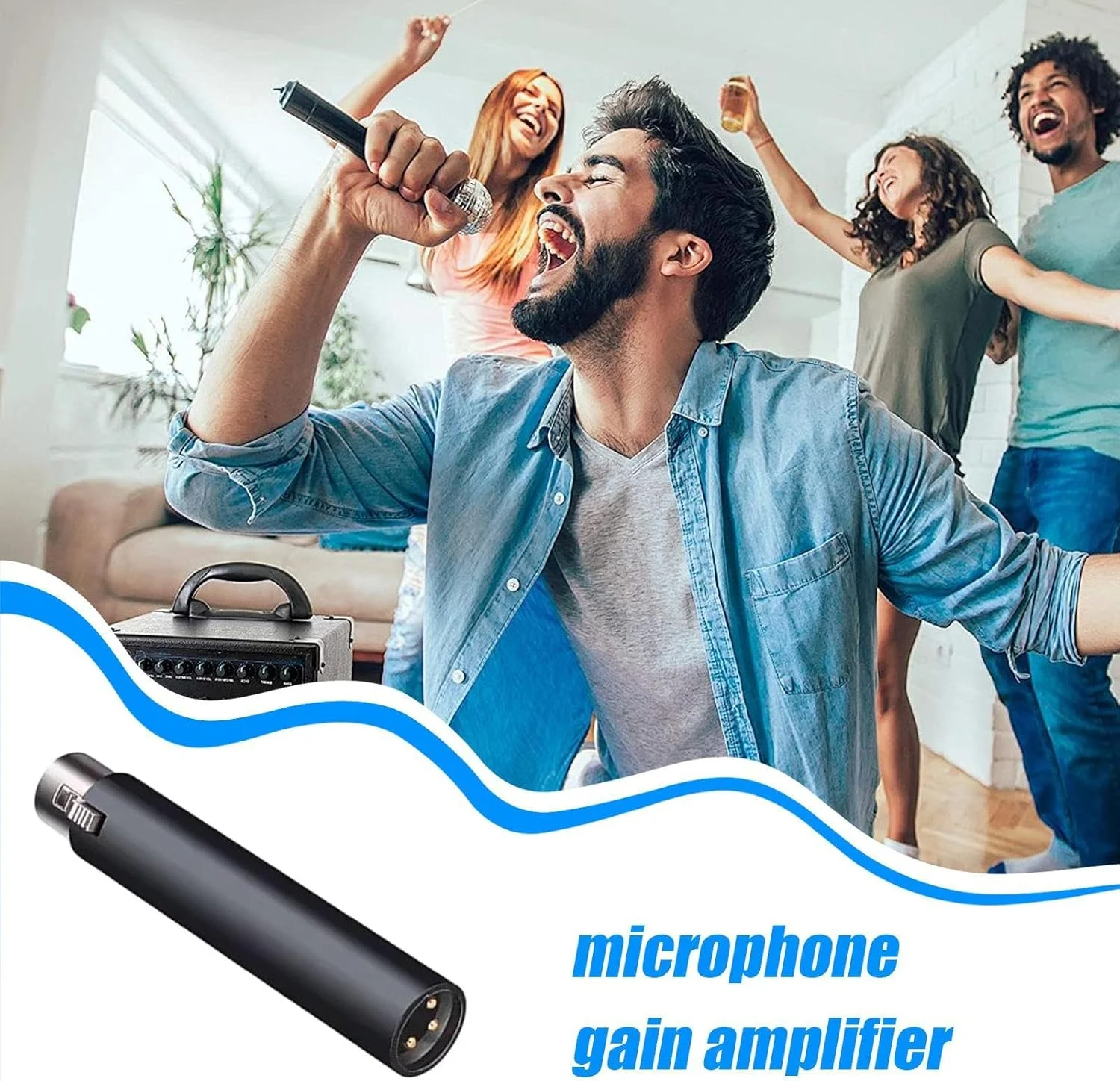 تقویت کننده صدای میکروفون | تقویت کننده صدای دینامیک جمع و جور | وضوح استودیویی، تقویت کننده فعال 48 ولت، لوازم جانبی ضبط کم نویز برای اجراهای صحنه