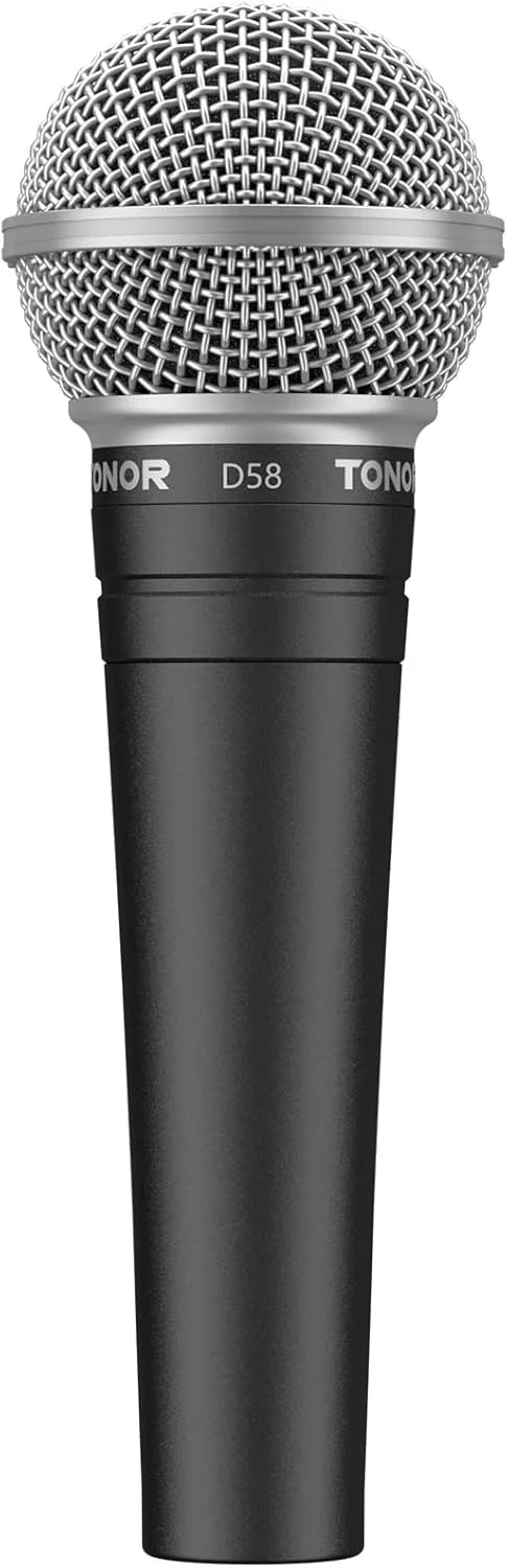 میکروفون دینامیک آوازی TONOR با فیلتر پاپ داخلی، میکروفون دستی XLR با قابلیت حذف نویز، خروجی XLR 6.35 میلیمتری برای آواز، استیج، ضبط، دستگاه کارائوکه، D58 مشکی میکروفون دینامیک آوازی TONOR با فیلتر پاپ داخلی، میکروفون دستی XLR با قابلیت حذف نویز، خروجی XLR 6.35 میلیمتری برای آواز، استیج، ضبط، دستگاه کارائوکه، D58 مشکی