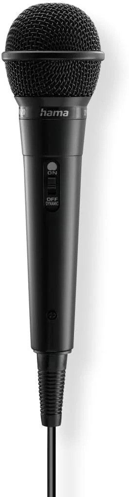 میکروفون هاما (میکروفون دینامیک، میکروفون دستی با کابل، جک 3.55 میلیمتری/جک 6.35 میلیمتری، ایدهآل به عنوان میکروفون کارائوکه، برای سخنرانیها، آواز، رویدادها، با کلید روشن/خاموش) میکروفون هاما (میکروفون دینامیک، میکروفون دستی با کابل، جک 3.55 میلیمتری/جک 6.35 میلیمتری، ایدهآل به عنوان میکروفون کارائوکه، برای سخنرانیها، آواز، رویدادها، با کلید روشن/خاموش)