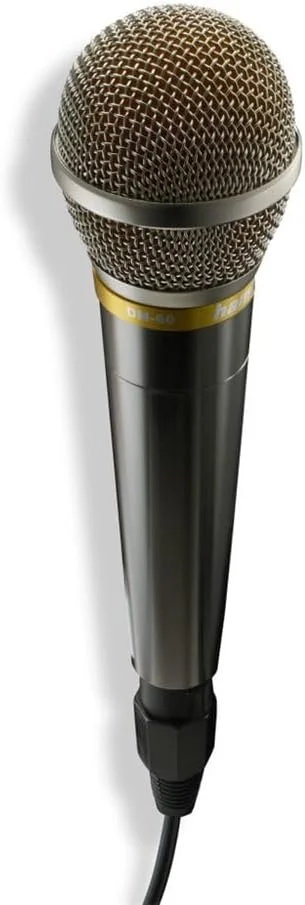 میکروفون هاما (میکروفون دینامیک، میکروفون با کابل 3 متری، جک 6.35 میلی‌متری، کانکتور XLR برای جدا کردن کابل، ایده‌آل برای آواز، اجرا، رویدادها، کلید روشن/خاموش، بدنه فلزی)