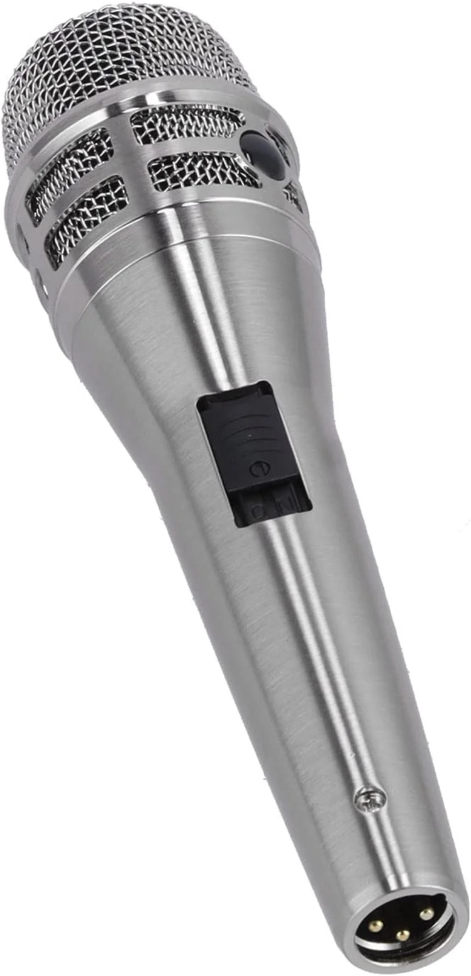 میکروفون دینامیک سیمی ASHATA، میکروفون دینامیک خانگی با الگوی قطبی کاردیوئید برای آواز خواندن، میکروفون دستی سیمی با کلید روشن/خاموش برای آواز خواندن