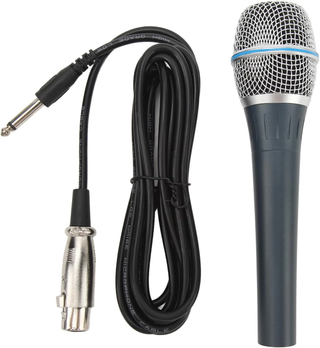 میکروفون سیمی حرفه ای، میکروفون دینامیک سیم پیچ متحرک با الگوی قطبی کاردیوئید، طراحی ضد تداخل برای اجرای صحنه، پخش زنده، فلزی میکروفون سیمی حرفه ای، میکروفون دینامیک سیم پیچ متحرک با الگوی قطبی کاردیوئید، طراحی ضد تداخل برای اجرای صحنه، پخش زنده، فلزی