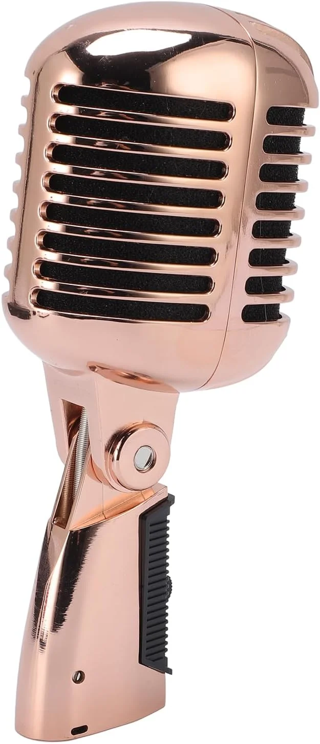 میکروفون داینامیک، میکروفون رترو با الگوی قطبی کاردیوئید، میکروفون زاویه دار برای اجرای صحنه، KTV. نقره ای، پیکاپ الگوی ما در میکروفون. داینامیک، کاردیوئید (رزگلد) میکروفون داینامیک، میکروفون رترو با الگوی قطبی کاردیوئید، میکروفون زاویه دار برای اجرای صحنه، KTV. نقره ای، پیکاپ الگوی ما در میکروفون. داینامیک، کاردیوئید (رزگلد)