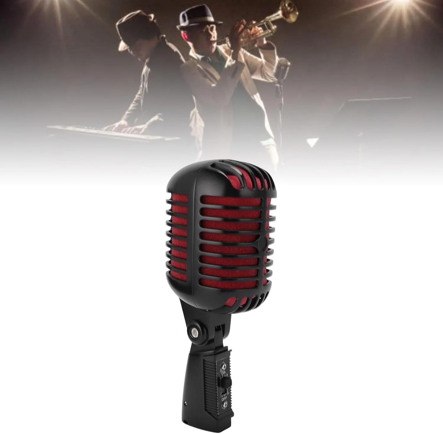 میکروفون دینامیک Cryfokt، میکروفون سبک برای ضبط استودیویی (مشکی)