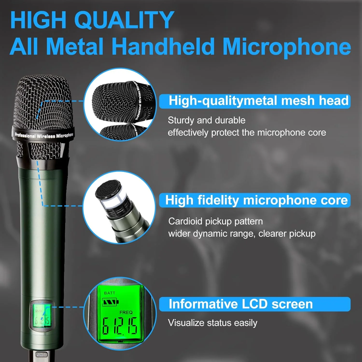ست میکروفون بی سیم حرفه ای UHF دپوشنگ DR80، میکروفون داینامیک دوگانه دستی با کیفیت بالا، برد 150 متر، مناسب برای عروسی، بار و کارائوکه ست میکروفون بی سیم حرفه ای UHF دپوشنگ DR80، میکروفون داینامیک دوگانه دستی با کیفیت بالا، برد 150 متر، مناسب برای عروسی، بار و کارائوکه