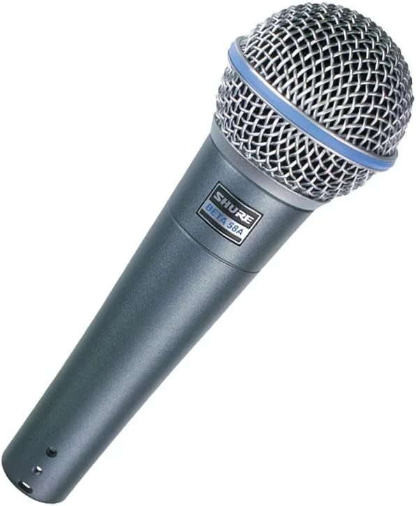 میکروفون آواز داینامیک Shure Beta 58A با الگوی قطبی سوپرکاردیوید و اتصال XLR