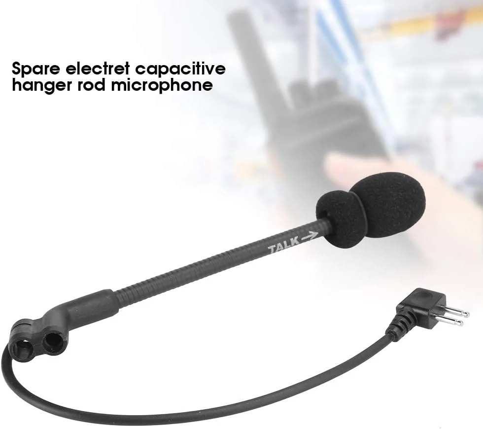 میکروفون تاکتیکی Z Zerone مشکی با صدای شفاف، میکروفون 2 پین برای H50، هدست حذف نویز برای Armorwerx/Comtac، مواد ABS بادوام