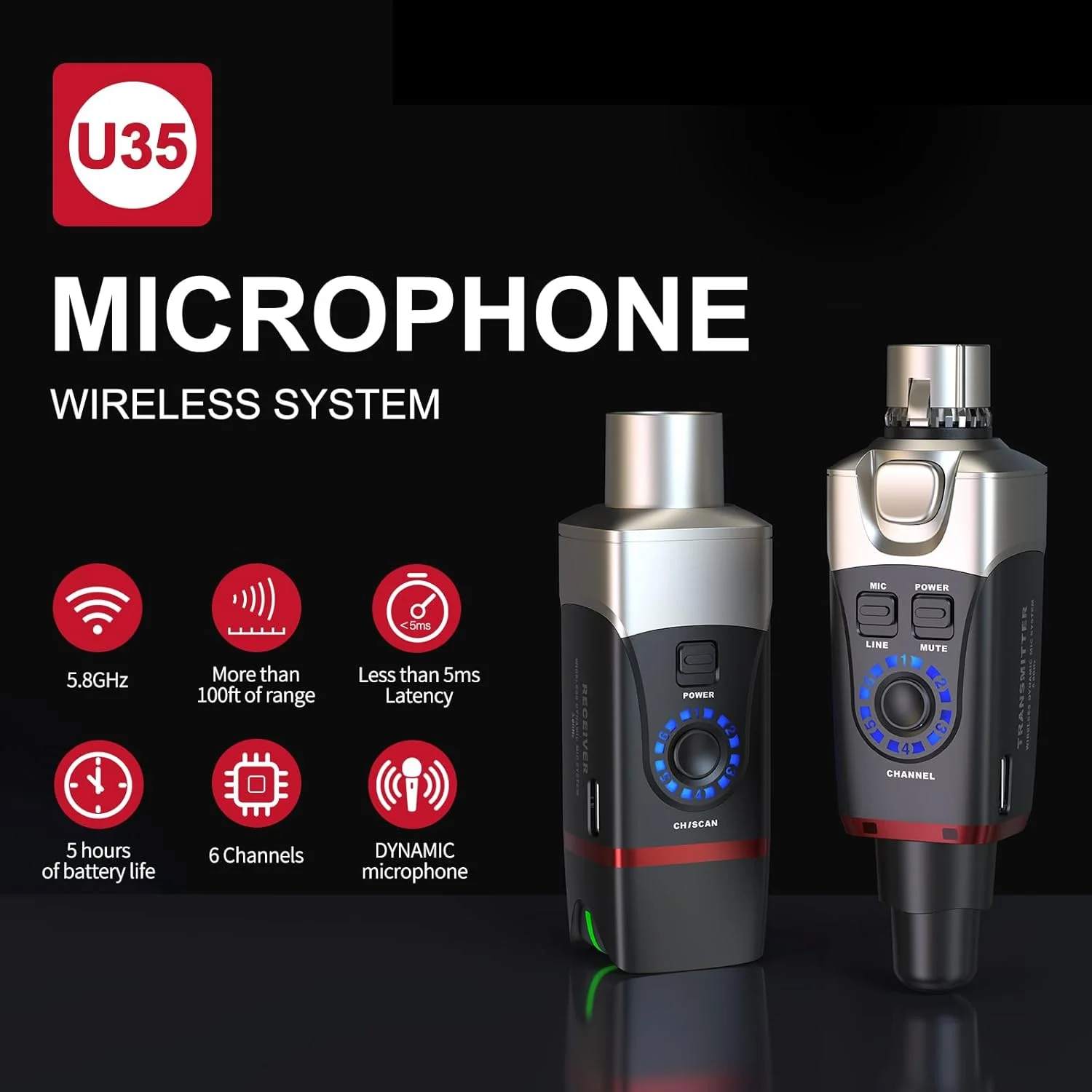 فرستنده XLR مدل Xvive U35T – فقط برای سیستم بیسیم میکروفون U35 فرستنده XLR مدل Xvive U35T – فقط برای سیستم بیسیم میکروفون U35