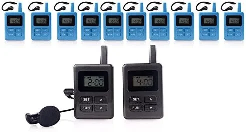 سیستم راهنمای تور بی‌سیم با کیفیت صدای بالا (2 فرستنده + 10 گیرنده)