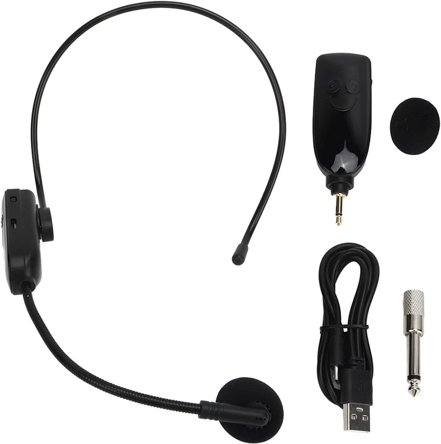 هدست میکروفون بی‌سیم 2.4G، برد 25 متری، 15 ساعت زمان کار، میکروفون هدست UHF، میکروفون هدست بی‌سیم برای تدریس، ضبط صدا