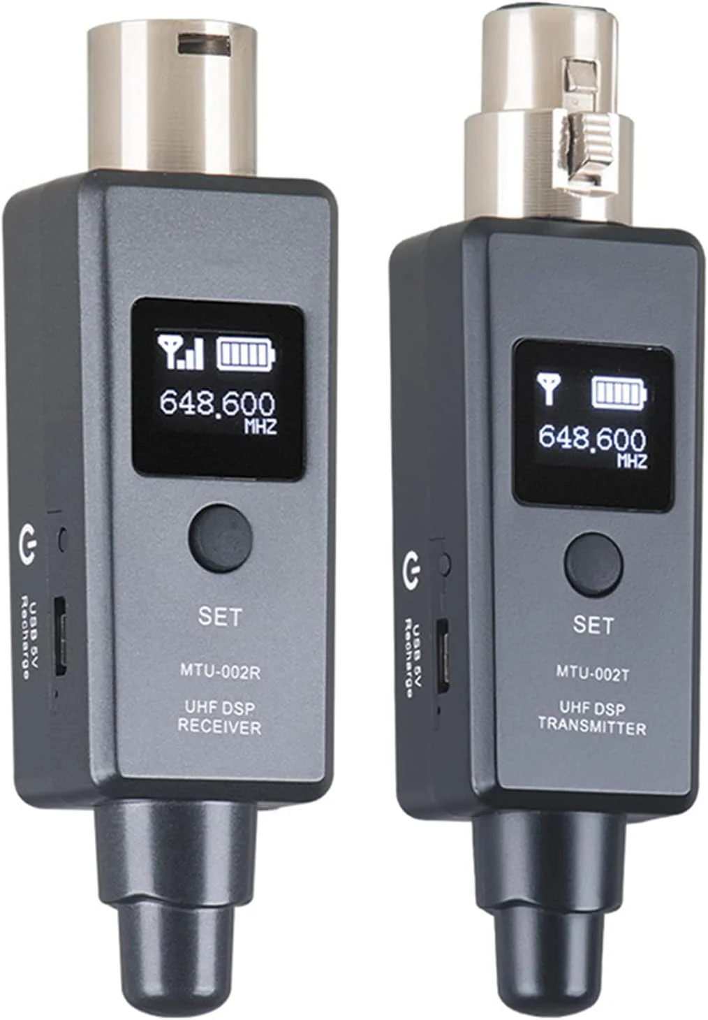 آداپتور میکروفون بی سیم VBESTLIFE 470-960 مگاهرتز با آنتن های دوگانه داخلی، فرستنده-گیرنده XLR میکروفون بی سیم قابل شارژ برای میکسر صدا