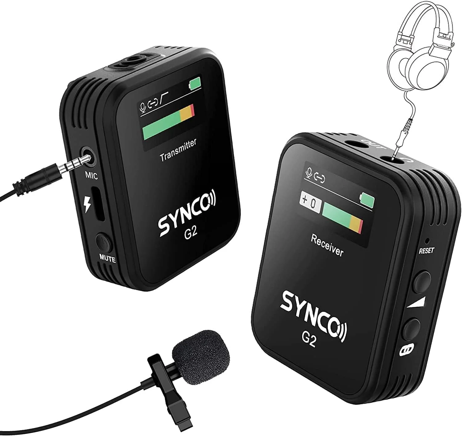 میکروفون یقه‌ای بی‌سیم SYNCO G2 A1، سیستم میکروفون بی‌سیم گیره‌ای تا 70 متر برای دوربین DSLR، دوربین فیلمبرداری، تلفن هوشمند، کامپیوتر، لپ‌تاپ برای مصاحبه، ضبط ویدیو در یوتیوب
