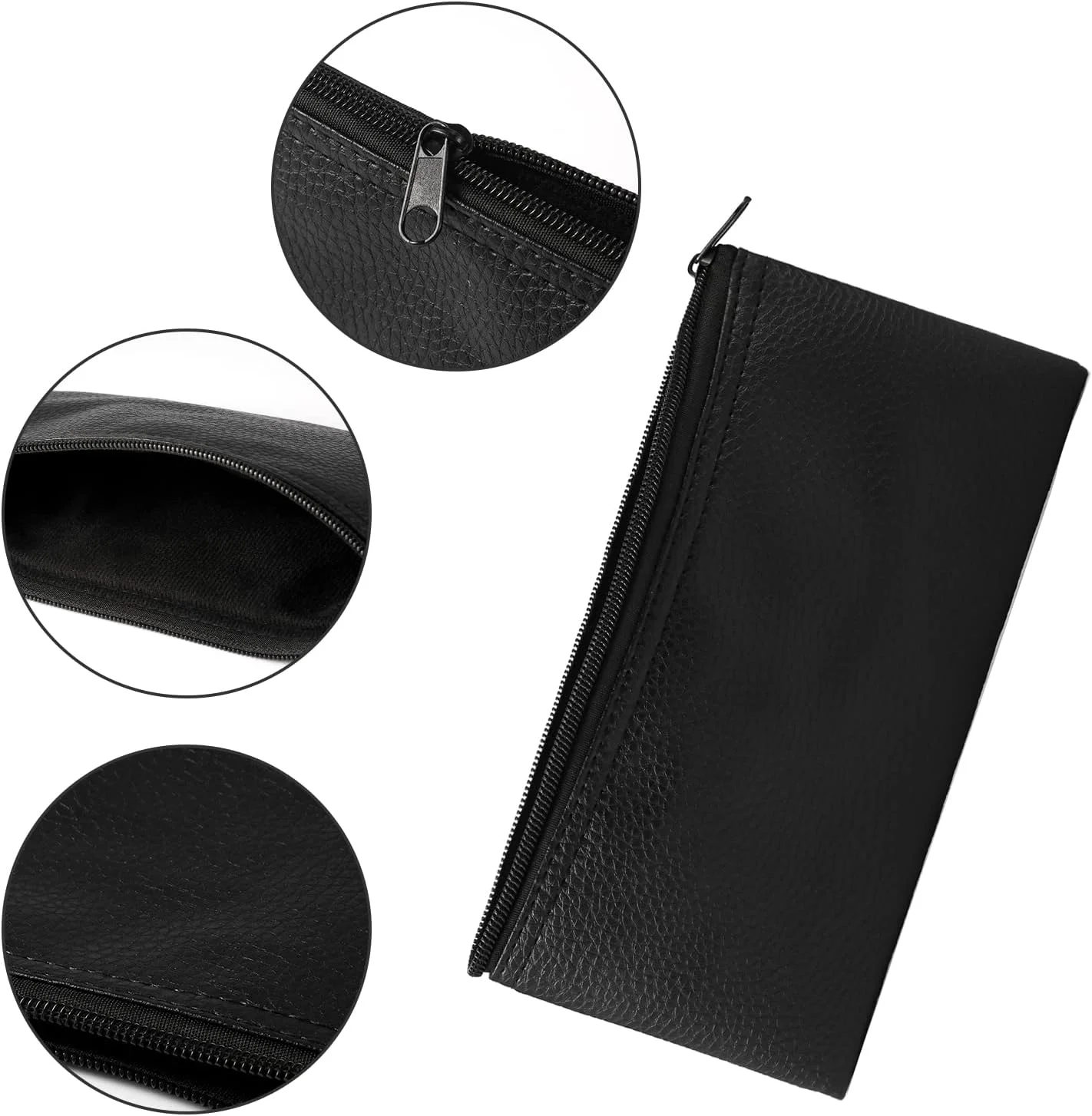 کیف میکروفون بی سیم SAVITA، کیف میکروفون 235x107 میلی متری با زیپ، کیف محافظ میکروفون چرمی مناسب برای لوازم التحریر (مشکی)