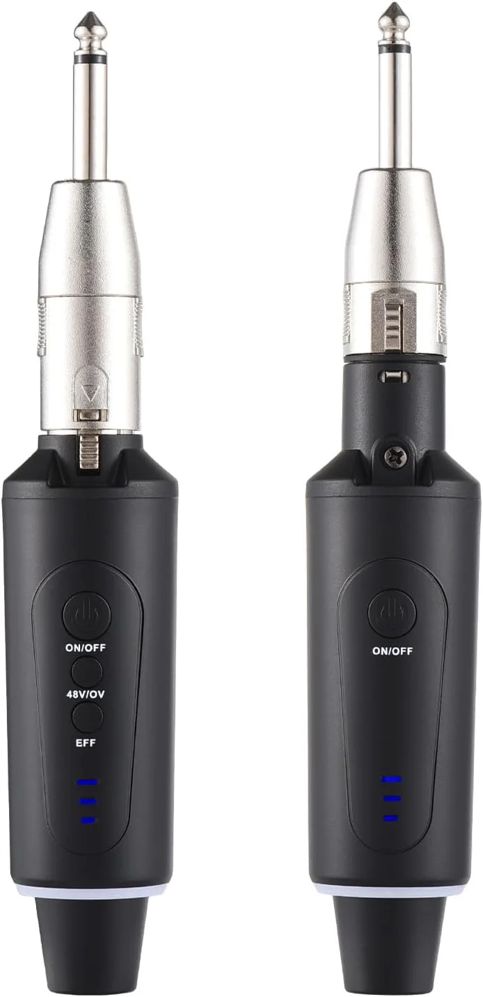 سیستم میکروفون XLR بی سیم حرفه ای Pilipane - فرستنده و گیرنده UHF قابل شارژ، کیت میکروفون داینامیک برای اجراهای استیج، استودیو، دستگاه های صوتی Plug & Play