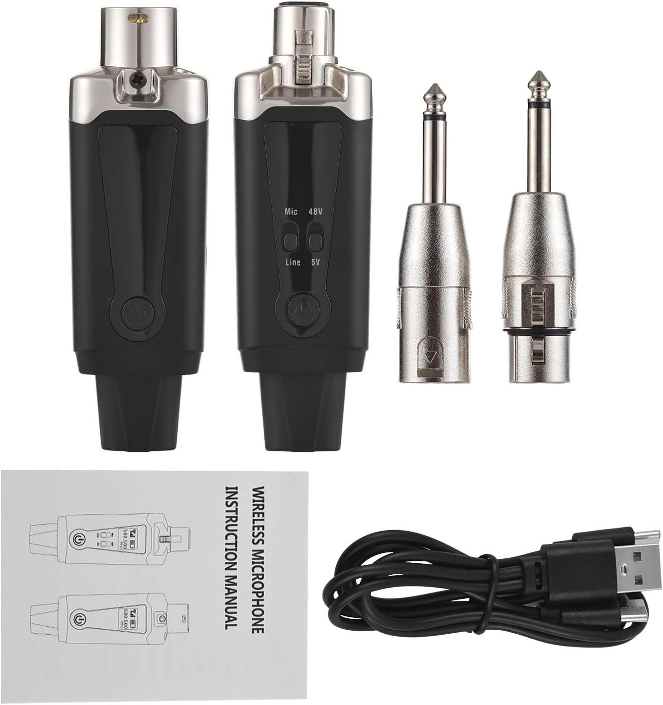 سیستم میکروفون بی سیم حرفه ای UHF پیلیپین، فرستنده و گیرنده XLR، تجهیزات صوتی با کارایی بالا برای اجراهای زنده، ضبط استودیو، حالت های قابل تنظیم، 16 کانال