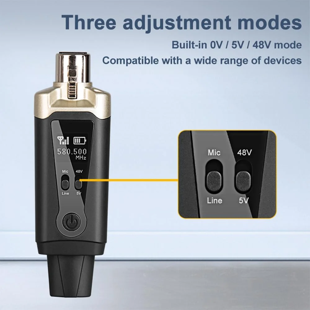 سیستم میکروفون بی سیم حرفه ای UHF پیلیپین، فرستنده و گیرنده XLR، تجهیزات صوتی با کارایی بالا برای اجراهای زنده، ضبط استودیو، حالت های قابل تنظیم، 16 کانال