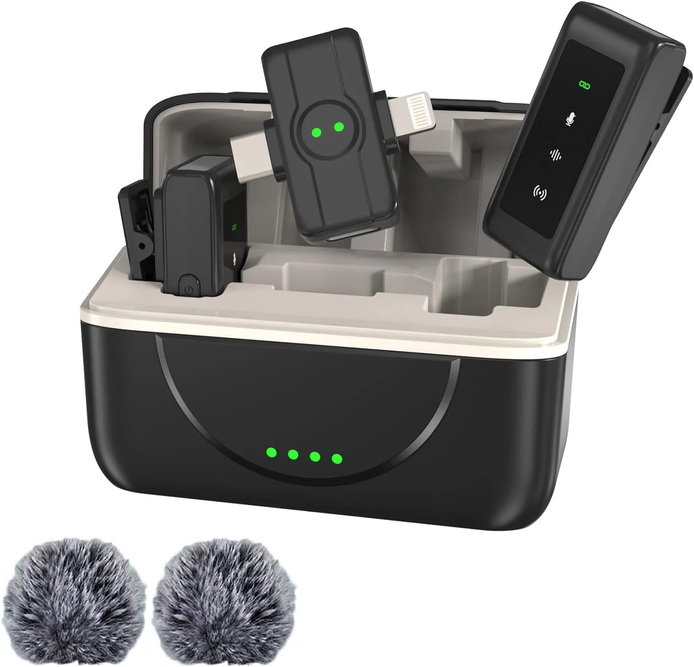 میکروفون یقه‌ای پانامالار، میکروفون بی‌سیم کوچک با گیره مغناطیسی/حذف نویز، میکروفون بی‌سیم پلاگ‌اند‌پلی برای ضبط ویدیو/پادکست/یوتیوب/تیک‌تاک/ولاگ، برای آیفون/آیپد/اندروید