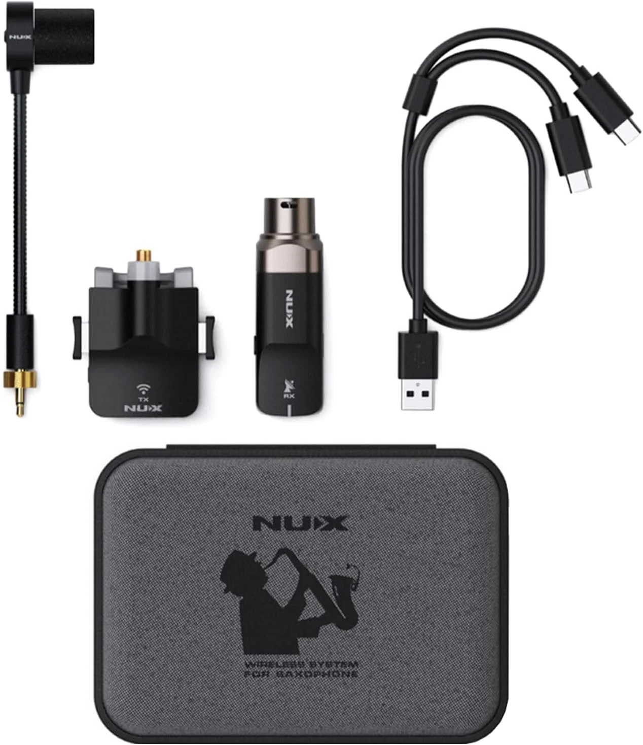 سیستم میکروفون بی‌سیم ساکسیفون Nux B6 + دستمال پولیش keepdrum