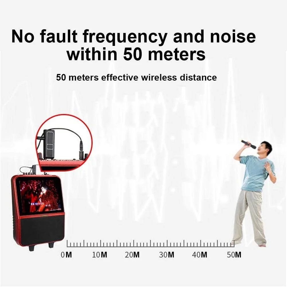 میکروفون - میکروفون بی سیم UKW برای آواز خواندن و صحبت کردن، اتصال آسان و سریع، قابلیت ضد تداخل، میکروفون دستی USB