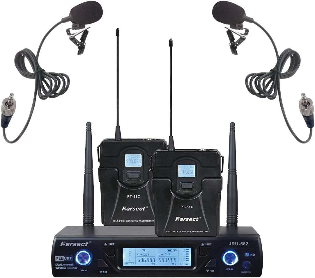 ست میکروفون بی سیم دوگانه گیره ای Karsect JRU-562/PT-51C/LT-11A