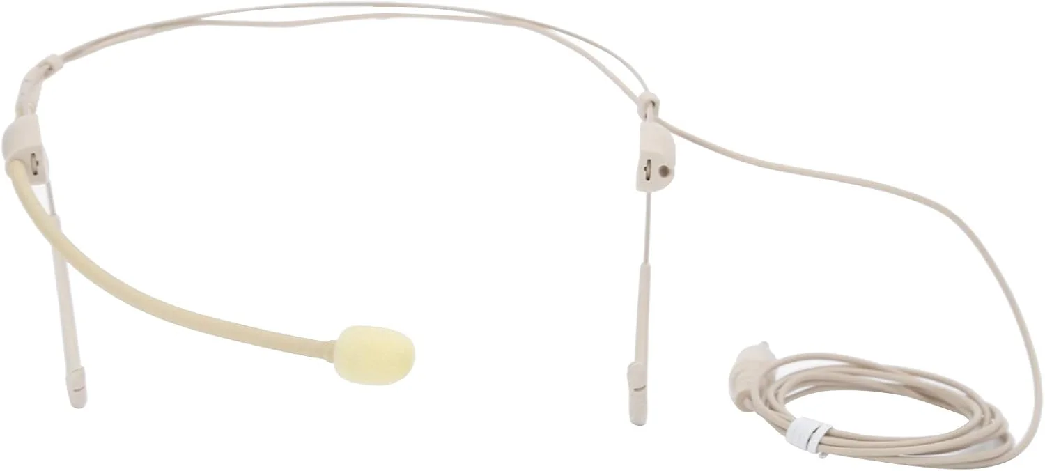میکروفون هدست 3.5 میلی‌متری، میکروفون کندانسور دو گوشی قابل حمل با هدبند، میکروفون یقه ای با گیره برای فرستنده BodyPack، مناسب استیج، کلیسا، سخنرانی، استفاده در محیط داخلی
