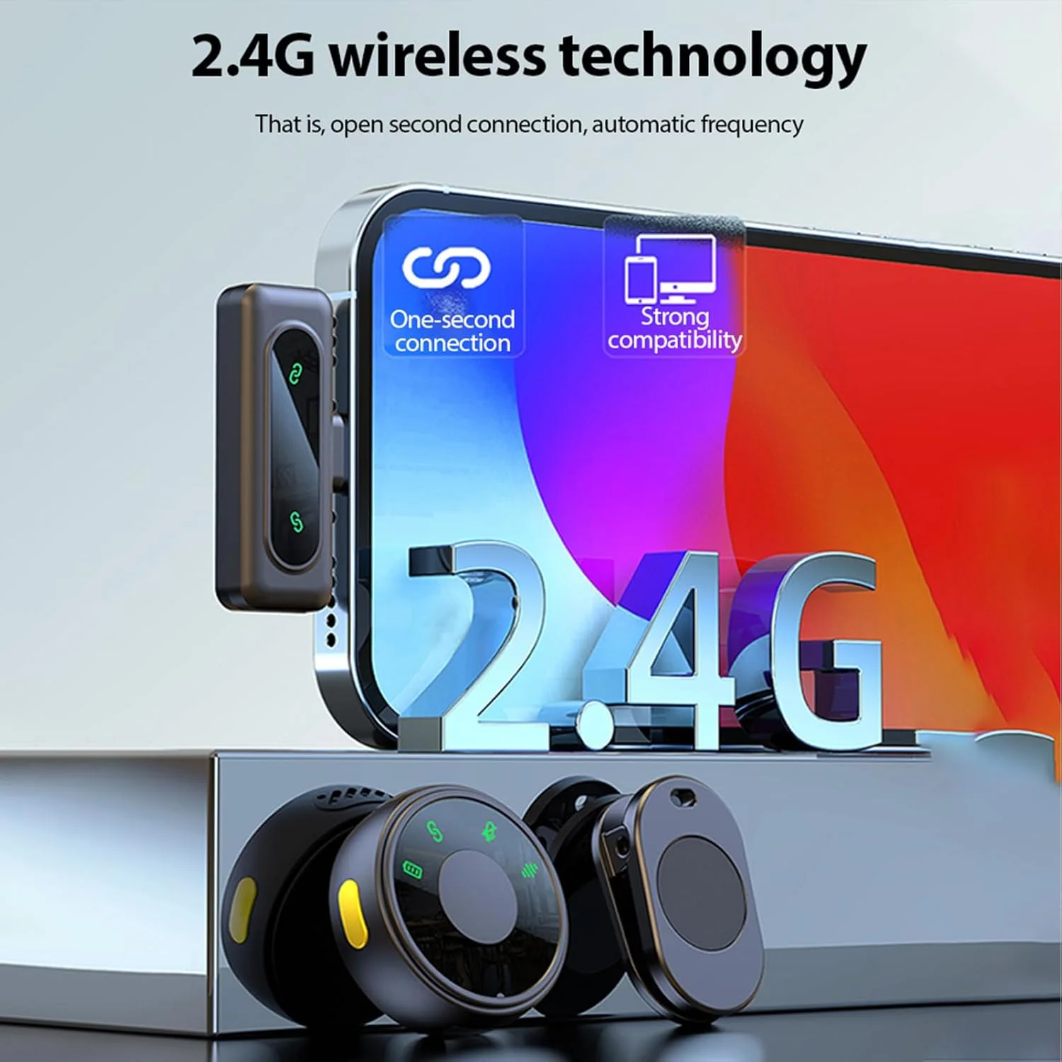 میکروفون بیسیم Irfora دوگانه - گیره/نگهدارنده میکروفون - اتصال آسان - کاهش نویز بدون تأخیر - گیرنده Type-C با یک میکروفون Di شکل برای تلفن همراه میکروفون بیسیم Irfora دوگانه - گیره/نگهدارنده میکروفون - اتصال آسان - کاهش نویز بدون تأخیر - گیرنده Type-C با یک میکروفون Di شکل برای تلفن همراه