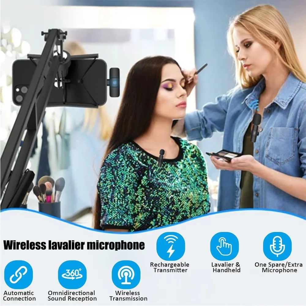 میکروفون کراواتی بیسیم برای ضبط ویدیو برای iOS، وبلاگ، یوتیوب، مصاحبه، 6 ساعت عمر باتری و کاهش نویز میکروفون کراواتی بیسیم برای ضبط ویدیو برای iOS، وبلاگ، یوتیوب، مصاحبه، 6 ساعت عمر باتری و کاهش نویز