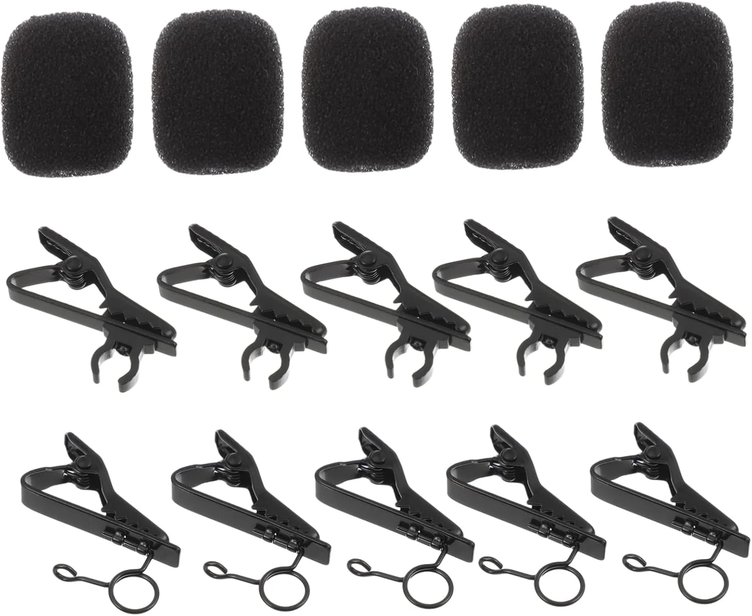 ifundom گیره میکروفون فلزی کوچک 18 عددی با روکش اسفنجی، گیره کراوات، گیره گرد و گیره کابل بی سیم برای استیج، مهمانی و کنفرانس