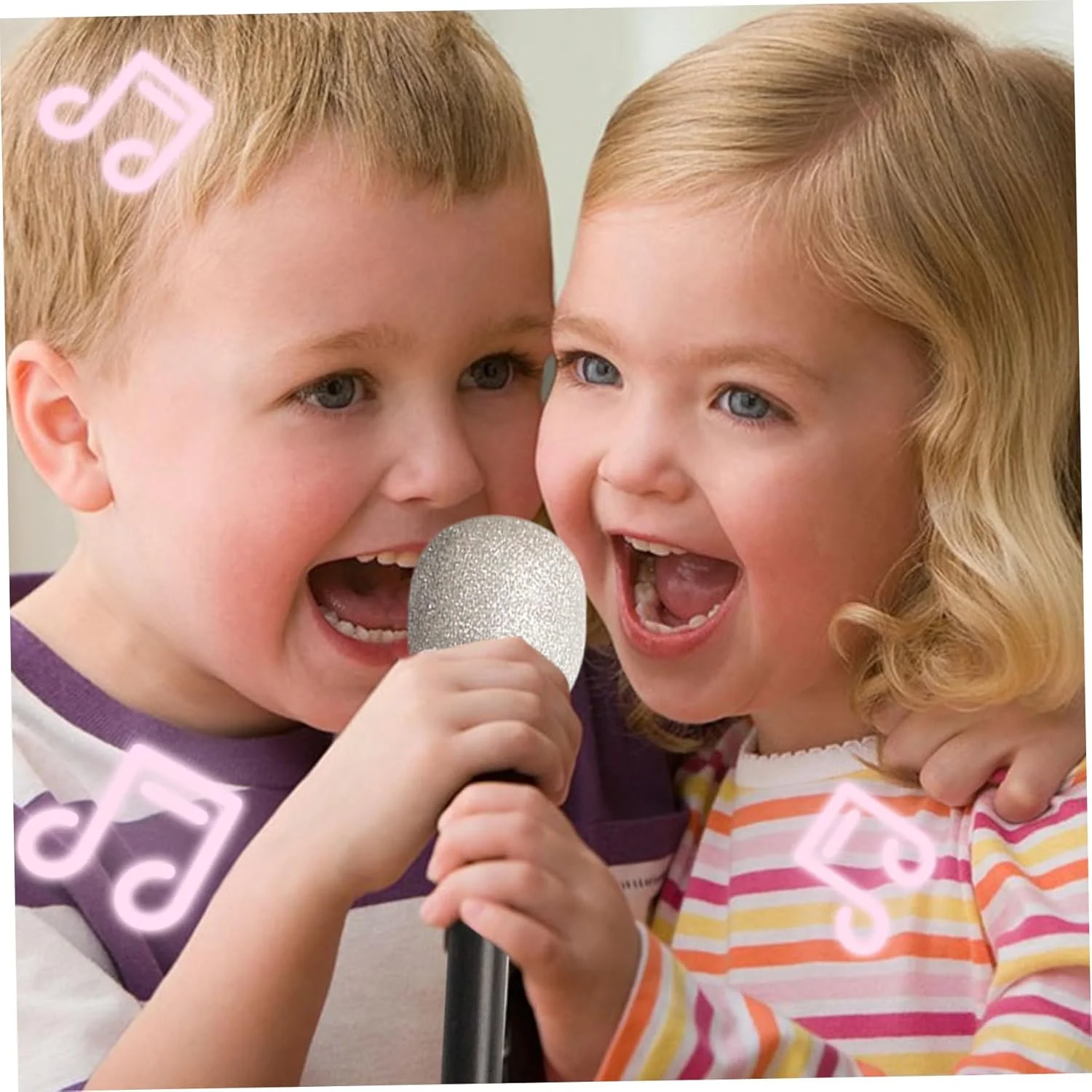 میکروفون، میکروفون، 8 عدد اکلیلی، اسباب بازی پلاستیکی نقش آفرینی برای کودکان، اسباب بازی توخالی 22.9 سانتی متری برای هدایای مهمانی، تکیه گاه عکس، سبک 2