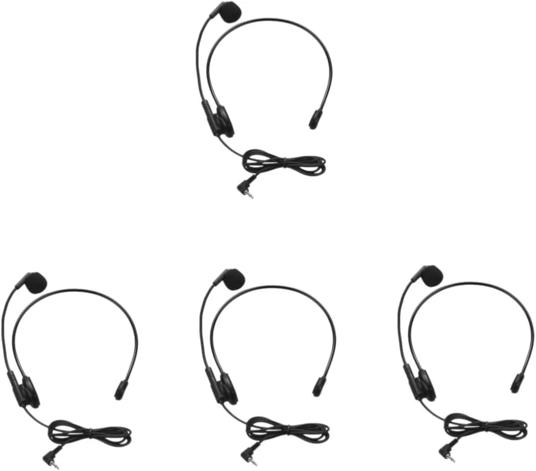 ifundom 4 عدد هدست میکروفون برای معلمان و راهنمایان تور، میکروفون سیمی هدست قابل تنظیم با صدای واضح برای سخنرانی ها و ارائه ها